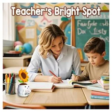 Personalized Crochet Sunflower Pot for Teacher Appreciation Gifts