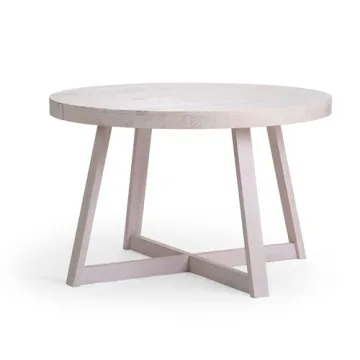 Stylish Plank+Beam Round Solid Wood Dining Table for 4