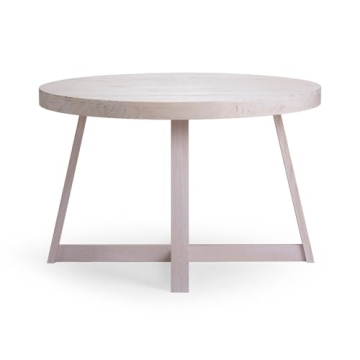 Stylish Plank+Beam Round Solid Wood Dining Table for 4