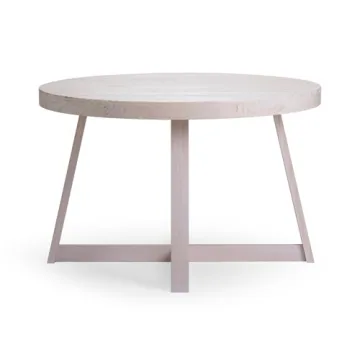 Stylish Plank+Beam Round Solid Wood Dining Table for 4