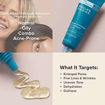 Paula's Choice SKIN BALANCING Antioxidant Concentrate Face Serum, Retinol & Vitamin C, Anti Aging, Anti Wrinkle & Large Pores, Oily Skin, 1 Ounce