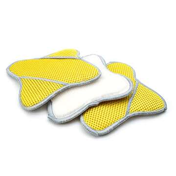 Scrub Ninja - Star Scrubber (7in. x 7in.) White/Gold - 3 Pack| for scrubbing Leather, Plastic, Rubbe...