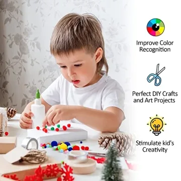 900 PCS Rainbow Pom Poms for Arts & Crafts Fun