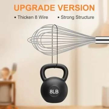 HOTEC 4 Pieces Stainless Steel Whisks Set Wire Whisk Balloon Whisk Egg Beater Kitchen Utensils for Stirring, Beating, Blending