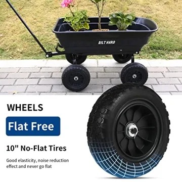 BILT HARD 4 Cu.Ft. No-Flat Tires Heavy Duty Yard Cart