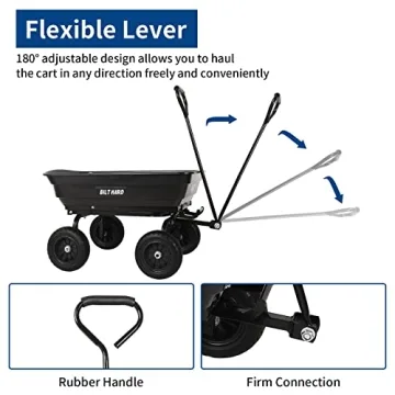 BILT HARD 4 Cu.Ft. No-Flat Tires Heavy Duty Yard Cart