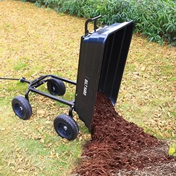 BILT HARD 4 Cu.Ft. No-Flat Tires Heavy Duty Yard Cart