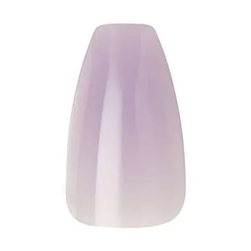 KISS Jelly Fantasy Fake Nails - Quince Jelly, Purple Sculpted, Medium Coffin Shaped Translucent, Ready To Wear, Professional Quality, Easy To Apply, Smudge Proof, Waterproof | 28 Count…
