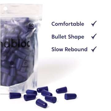 Soundbloc Thermo Foam Earplugs - 60 Pairs for Sleep