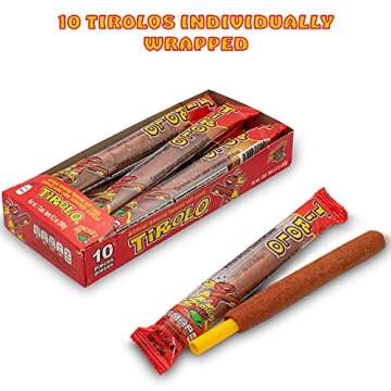 Zumba Pica Tirolo Tamarind Straw (10 Count) - Tamarindo Mexican Candy Sticks - Tamarindo Straws - Ta...