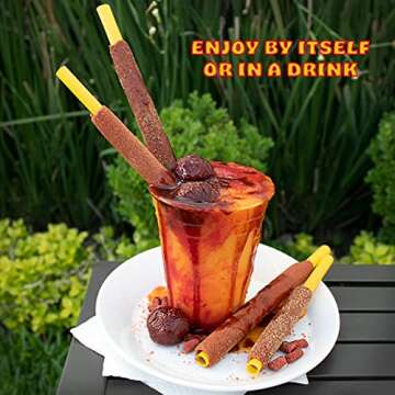 Zumba Pica Tirolo Tamarind Straw (10 Count) - Tamarindo Mexican Candy Sticks - Tamarindo Straws - Tamarind Candy - Tamarin Sticks - Tamarin Straws - Michelada Straws - Caramelo Suave Sabor Tamarindo