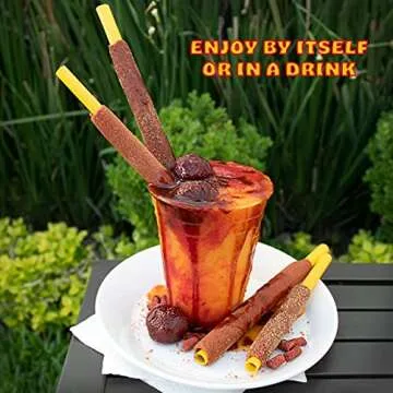 Zumba Pica Tirolo Tamarind Straw (10 Count) - Tamarindo Mexican Candy Sticks - Tamarindo Straws - Tamarind Candy - Tamarin Sticks - Tamarin Straws - Michelada Straws - Caramelo Suave Sabor Tamarindo