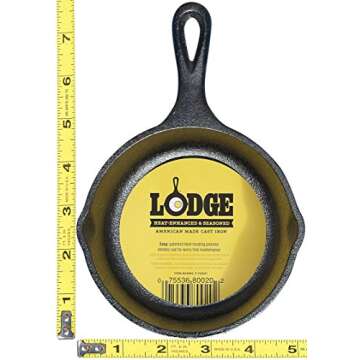Lodge Mini Skillet, 5-Inch Cast Iron for Individual Cooking