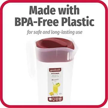 GoodCook 1/2-Gallon BPA Free Pitcher with 4 Way Lid