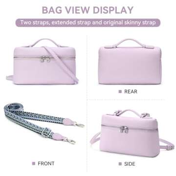 Crossbody Bag for Women Pouch Top-Handle Leather Bag Shoulder Handbag Luxury Trendy Purse purple
