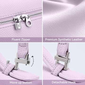 Crossbody Bag for Women Pouch Top-Handle Leather Bag Shoulder Handbag Luxury Trendy Purse purple