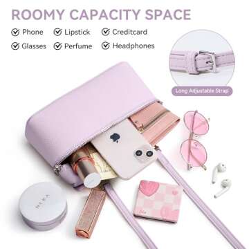 Crossbody Bag for Women Pouch Top-Handle Leather Bag Shoulder Handbag Luxury Trendy Purse purple