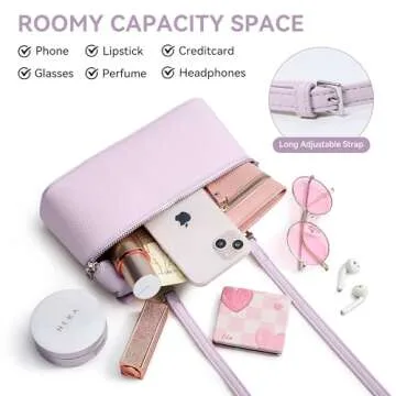 Crossbody Bag for Women Pouch Top-Handle Leather Bag Shoulder Handbag Luxury Trendy Purse purple