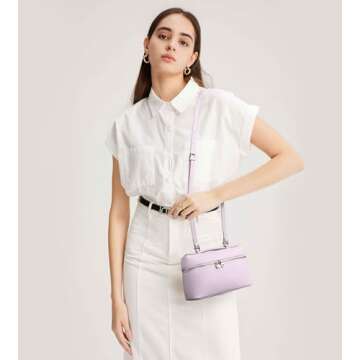 Crossbody Bag for Women Pouch Top-Handle Leather Bag Shoulder Handbag Luxury Trendy Purse purple