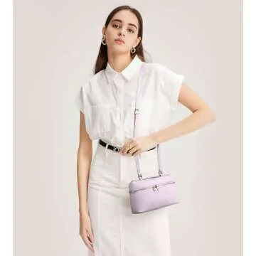 Crossbody Bag for Women Pouch Top-Handle Leather Bag Shoulder Handbag Luxury Trendy Purse purple