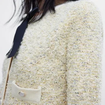 URBAN REVIVO Women's Cropped Bow Cardigans Sweater