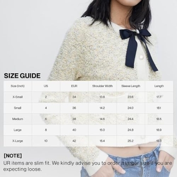 URBAN REVIVO Women's Cropped Bow Cardigans Sweater