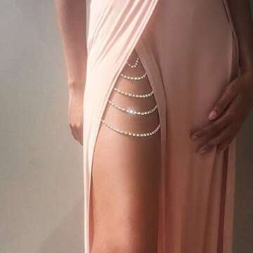Reetan Boho Crystal Leg Chains for Women - Adjustable & Chic