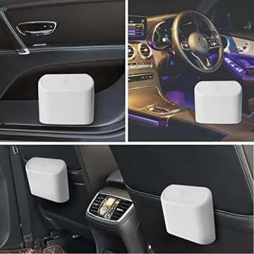 RENZHICHU Mini Car Trash Can with Lid - Stylish Organization Tool