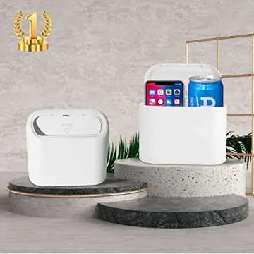 RENZHICHU Mini Car Trash Can with Lid - Stylish Organization Tool