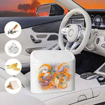 RENZHICHU Mini Car Trash Can with Lid - Stylish Organization Tool
