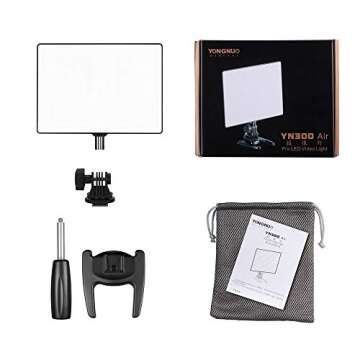 YONGNUO YN300 Air LED Camera Video Light, with Adjustable Color Temperature 3200K-5600K, for Canon Nikon Pentax Olympus Samsung Black