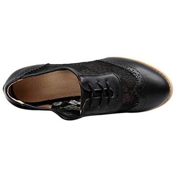 ANUFER Womens Elegant Lace Shoes for Weddings and Office
