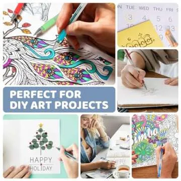 LANRENWENG 200 Pack Gel Pen Set 100 Colored Gel Pen with 100 Refills,Glitter Gel pens 40% More Ink with Canvas Bag for Kids Coloring Books Drawing Crafts Scrapbooks Journaling Planner