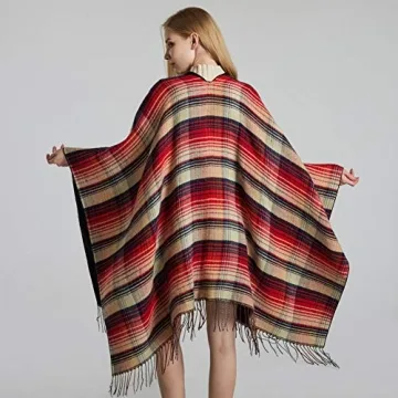 Bakerdani Women's Stylish and Cozy Poncho Shawl Wrap