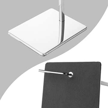 Elitnus Chrome Purse Display Stands - Set of 2 Adjustable Height Purse Display Stand - Metal Polished Silver Handbag Display Stand Set - Single Hanging Hook Bag Stand for Boutique Store