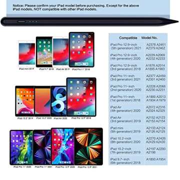 Stylus Pen for iPad - Fast Charge, Palm Rejection, Precision