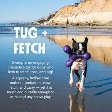 WEST PAW Zogoflex Air Skamp Tug-of-War Stick Dog Chew Toy – Hollow, Squishy Interactive Toy for Dogs, Puppies – for Chewing, Catch, Carry, Fetch, Dishwasher Safe, Latex-Free, Large 8.5", Melon