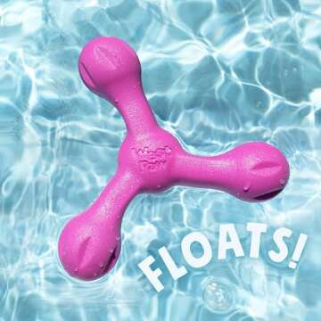 WEST PAW Zogoflex Air Skamp Tug-of-War Stick Dog Chew Toy – Hollow, Squishy Interactive Toy for Dogs, Puppies – for Chewing, Catch, Carry, Fetch, Dishwasher Safe, Latex-Free, Large 8.5", Melon