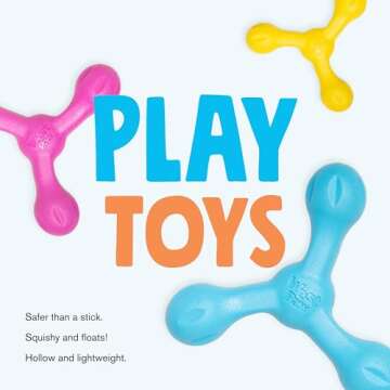 WEST PAW Zogoflex Air Skamp Tug-of-War Stick Dog Chew Toy – Hollow, Squishy Interactive Toy for Dogs, Puppies – for Chewing, Catch, Carry, Fetch, Dishwasher Safe, Latex-Free, Large 8.5", Melon