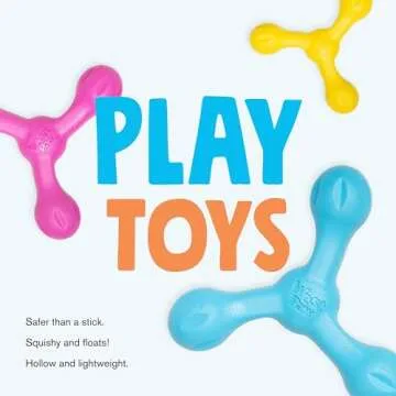 WEST PAW Zogoflex Air Skamp Tug-of-War Stick Dog Chew Toy – Hollow, Squishy Interactive Toy for Dogs, Puppies – for Chewing, Catch, Carry, Fetch, Dishwasher Safe, Latex-Free, Large 8.5", Melon