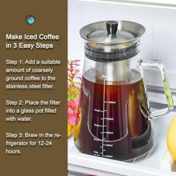 Aquach 34 Oz Cold Brew Coffee Maker - Durable & Stylish