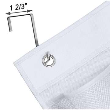 KIMBORA 2 Packs Narrow Over the Door/Wall Shoe Organizer, Small Hanging Shoe Rack for Closet with Clear Mesh Pocket for Bathroom, RV, Pantry, Camping (White)