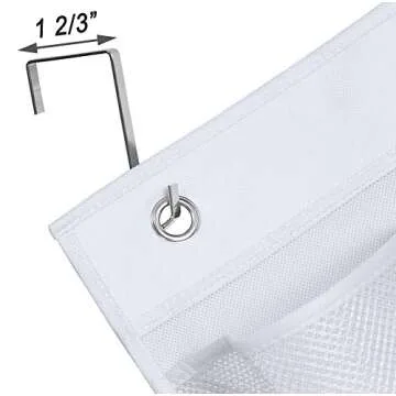 KIMBORA 2 Packs Narrow Over the Door/Wall Shoe Organizer, Small Hanging Shoe Rack for Closet with Clear Mesh Pocket for Bathroom, RV, Pantry, Camping (White)