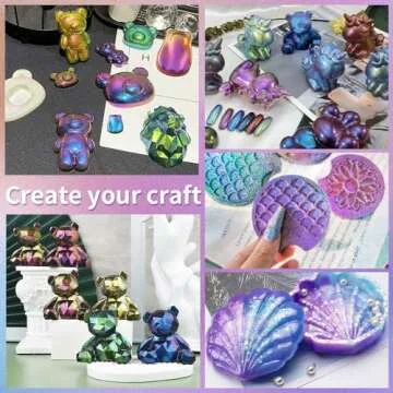 OSBANG 10 Colors Chameleon Mica Powder Color Shift Pigment Powder for Epoxy Resin Painting Soap Making Bath Bombs Candle Making Slime(0.1oz/jar)