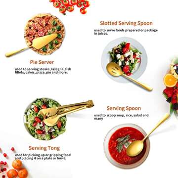 Gold Serving Utensils Set - Perfect for Parties & Buffets