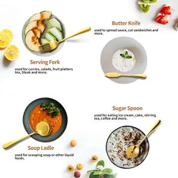 Gold Serving Utensils Set - Perfect for Parties & Buffets