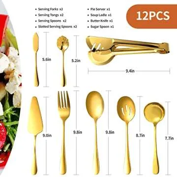 Gold Serving Utensils Set - Perfect for Parties & Buffets