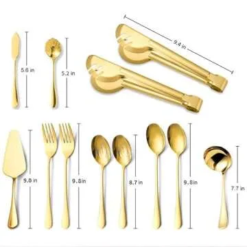 Gold Serving Utensils Set - Perfect for Parties & Buffets