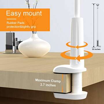 Phone Holder Bed Gooseneck Mount - Flexible Arm 360 Mount Clip Adjustable Bracket Clamp Stand Compatible with Cell Phone 11 Pro XS Max XR X 8 7 6 Plus 5 4, Samsung S10 S9 S8 for Bedroom Desk