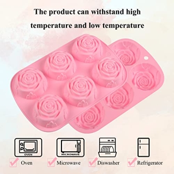 Silicone Flower Molds for Baking and Crafts - Set of 2